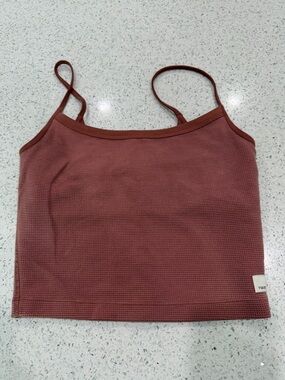 Vuori Waffle Tank Camisole - Rust Brown
